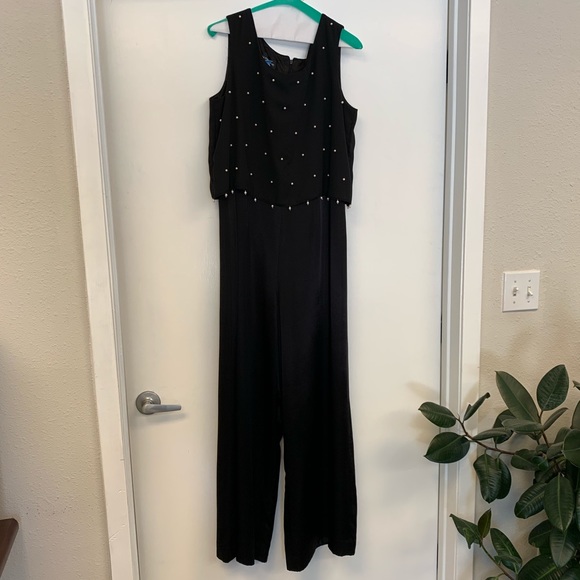 Evan-Picone Evening Sz 12 black pants jumper - Picture 2 of 7